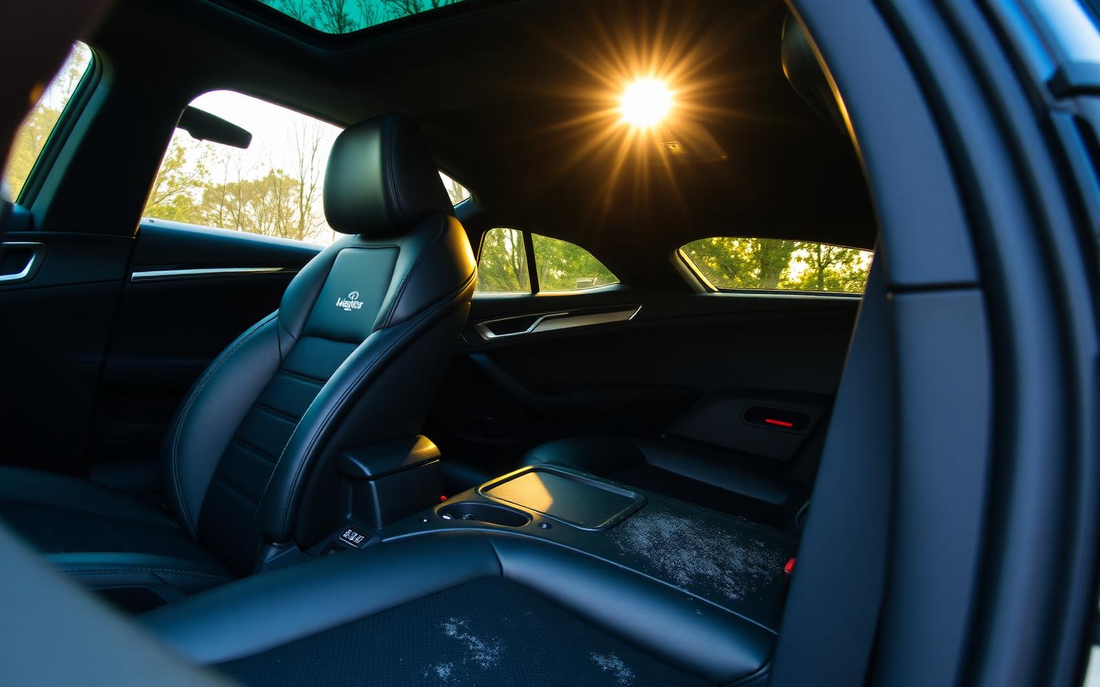 Luxury car interior after full detail